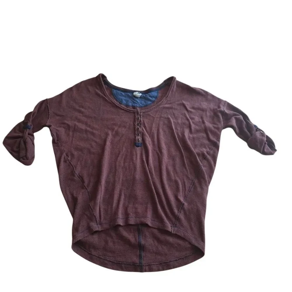 Free people we the free Sz S rusty red henley top